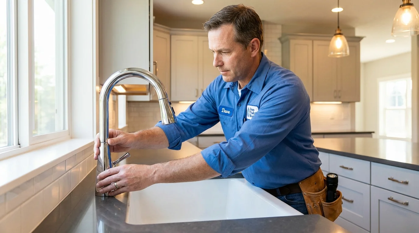 Kitchen faucet installation by Johns Plumbing LLC in Escalon